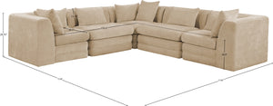 Stellar 114" Chenille Fabric Upholstered 5Pc. Modular Sectional Beige