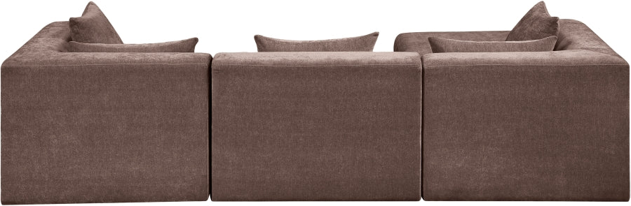 Stellar 114" Chenille Fabric Upholstered 4Pc. Modular Sectional
