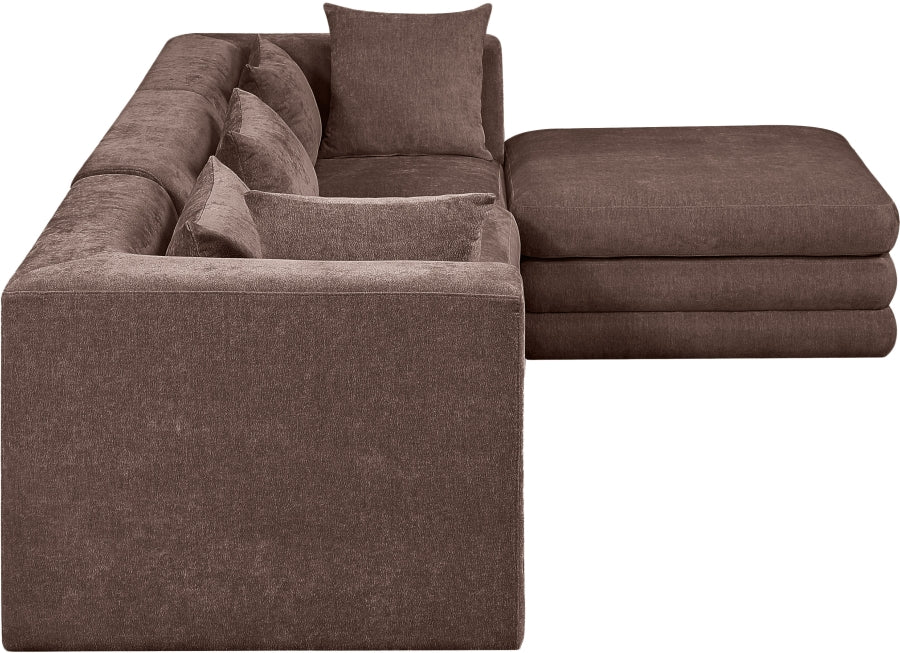 Stellar 114" Chenille Fabric Upholstered 4Pc. Modular Sectional