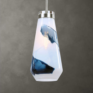 Windswept Blue & White 1 Lt Mini Pendant