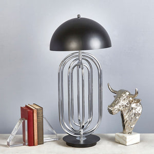 Metal 28" Art Deco Table Lamp,Silver