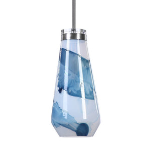 Windswept Blue & White 1 Lt Mini Pendant
