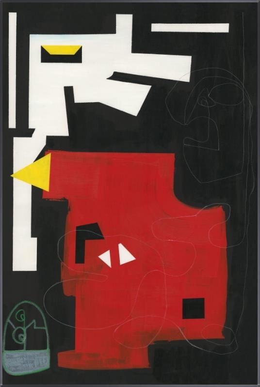 Red Pot I Framed Wall Art 40x60