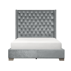 Gloria Tufted Bed Gray