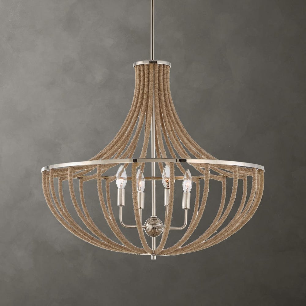 Uttermost Lovelock 4 Light Rope Empire Chandelier