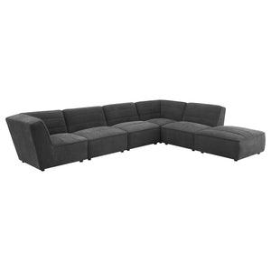 Tavia 6-PC Charcoal Gray Modular Sectional