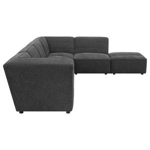 Tavia 6-PC Charcoal Gray Modular Sectional