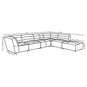 Tavia 6-PC Charcoal Gray Modular Sectional