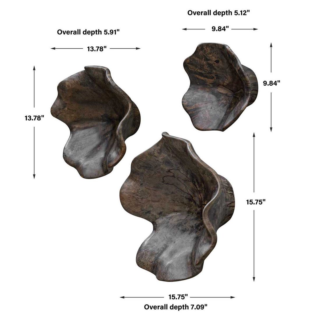 Teo Wood Wall Decor Mocha S/3