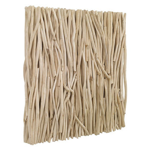 Gathered Teak Square Wood Wall Decor Bleached