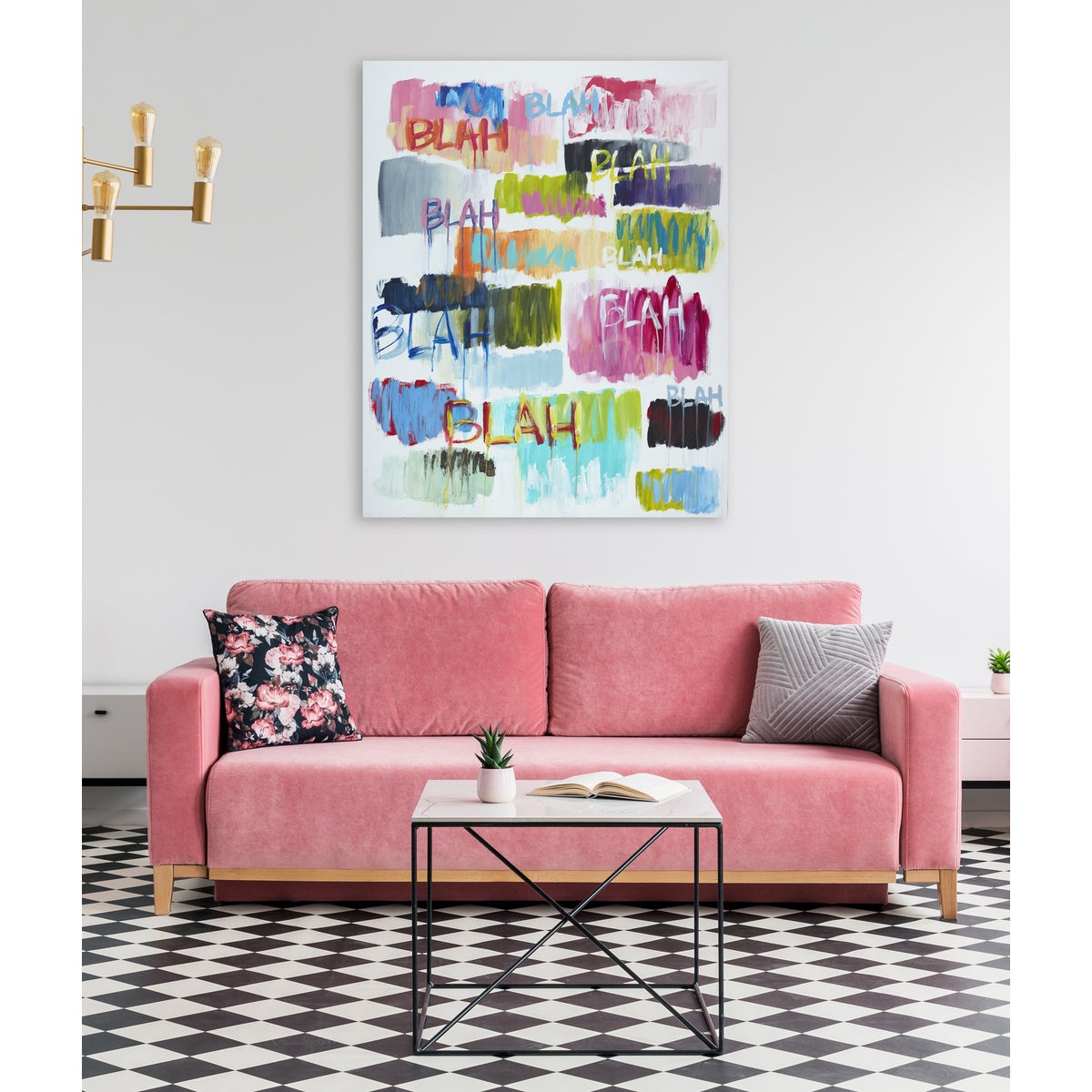 40x50 Blah Blah Framed Wall Art (Frames: Black, Gold or Silver)