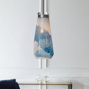 Windswept Blue & White 1 Lt Mini Pendant