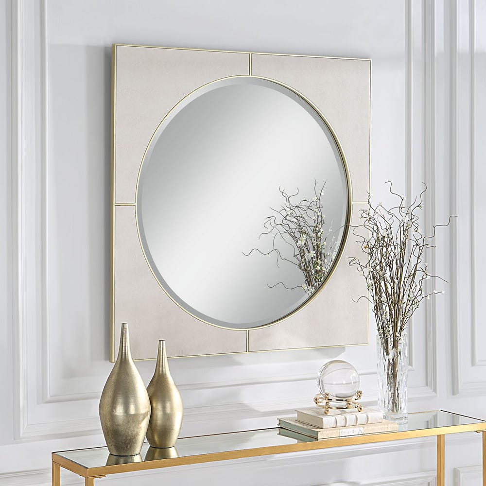 Cyprus Square Mirror White