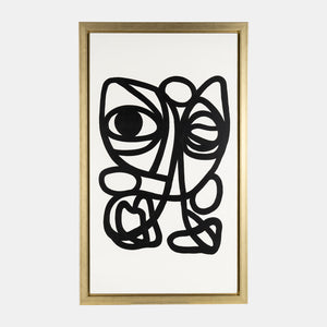 Hand Painted Gold Frame Geometric Face