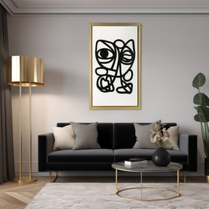 Hand Painted Gold Frame Geometric Face