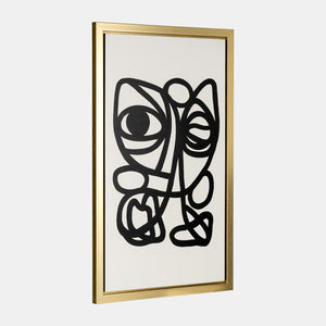 Hand Painted Gold Frame Geometric Face