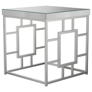 Dafina Geometric Frame Square End Table Chrome (WHS)