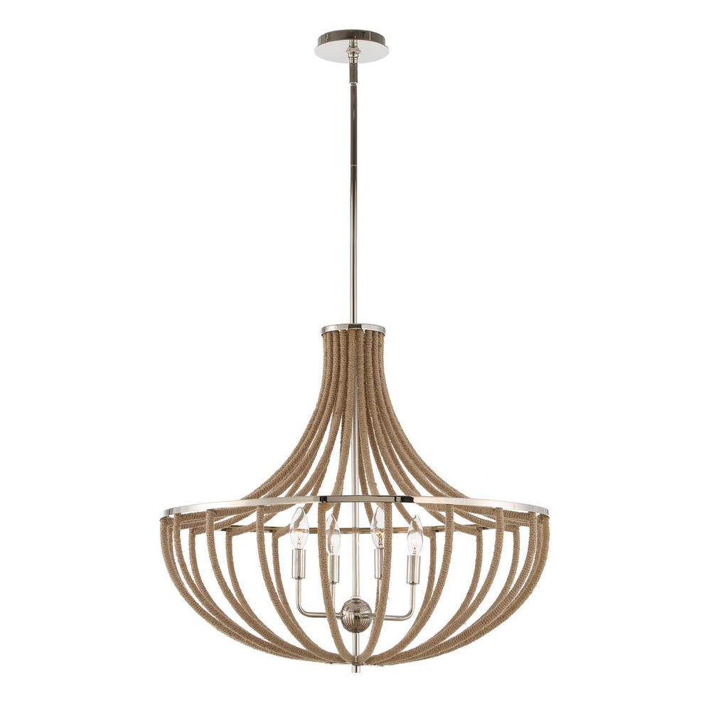 Uttermost Lovelock 4 Light Rope Empire Chandelier