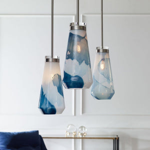 Windswept Blue & White 1 Lt Mini Pendant