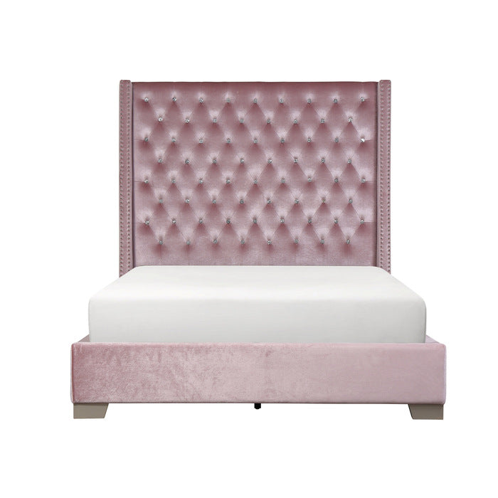 Gloria Tufted Bed Pink