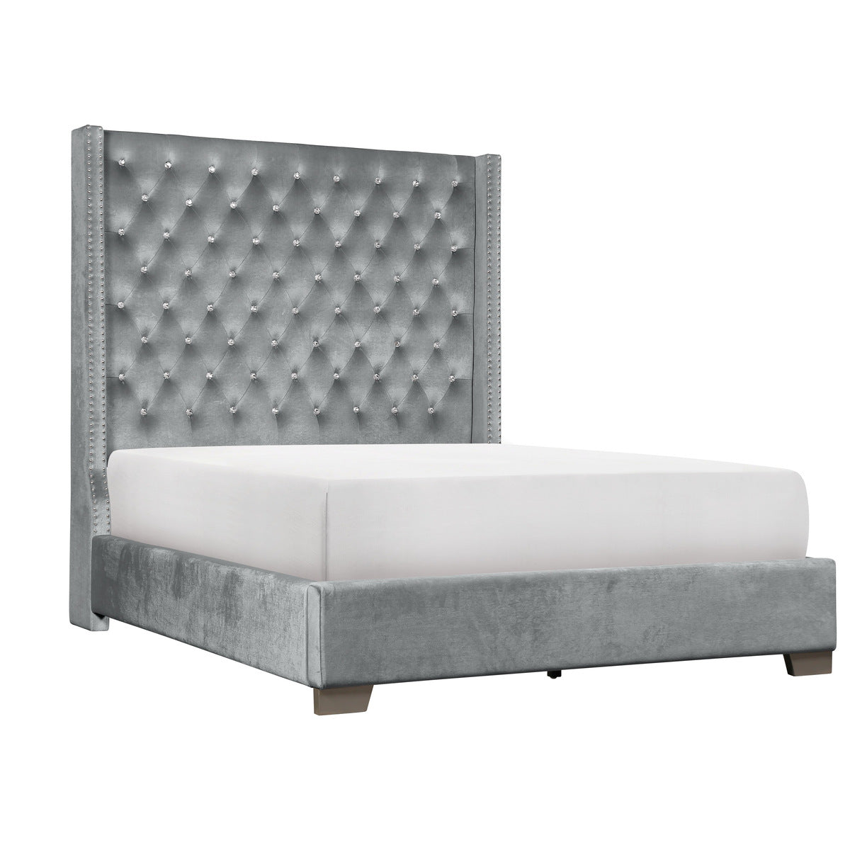 Gloria Tufted Bed Gray