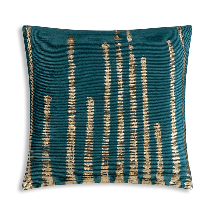 Adele Teal Gold Velvet Pillow