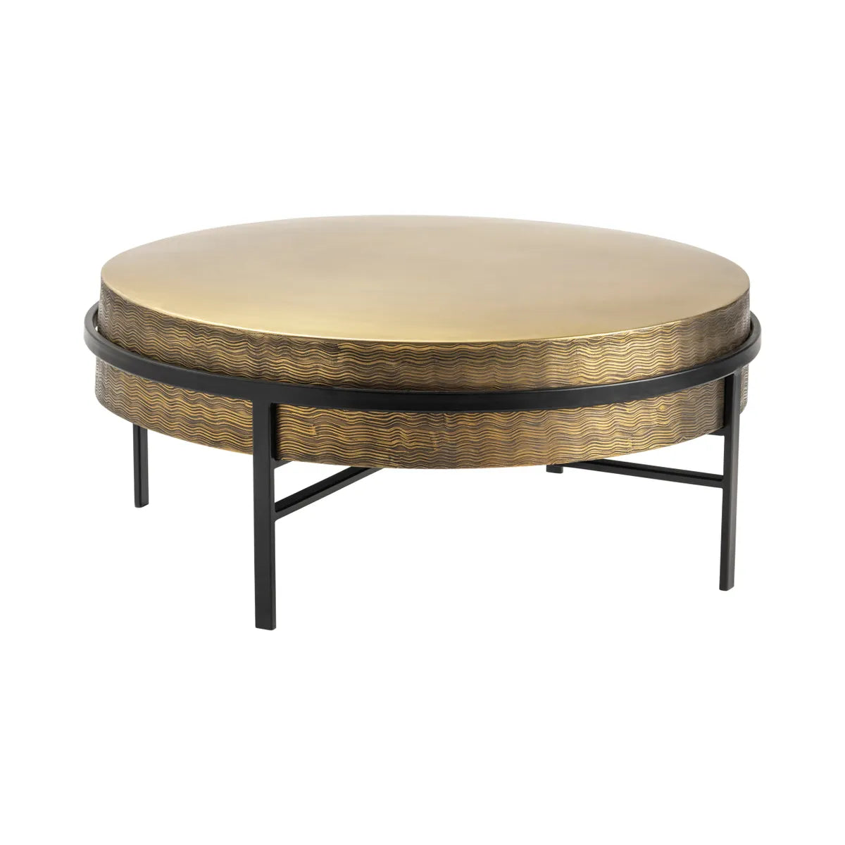 Hudson Textured Brass Cocktail Table