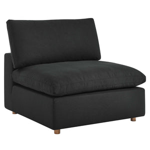 Commix 3 Piece Down Filled Overstuffed Sectional Sofa Set in Black