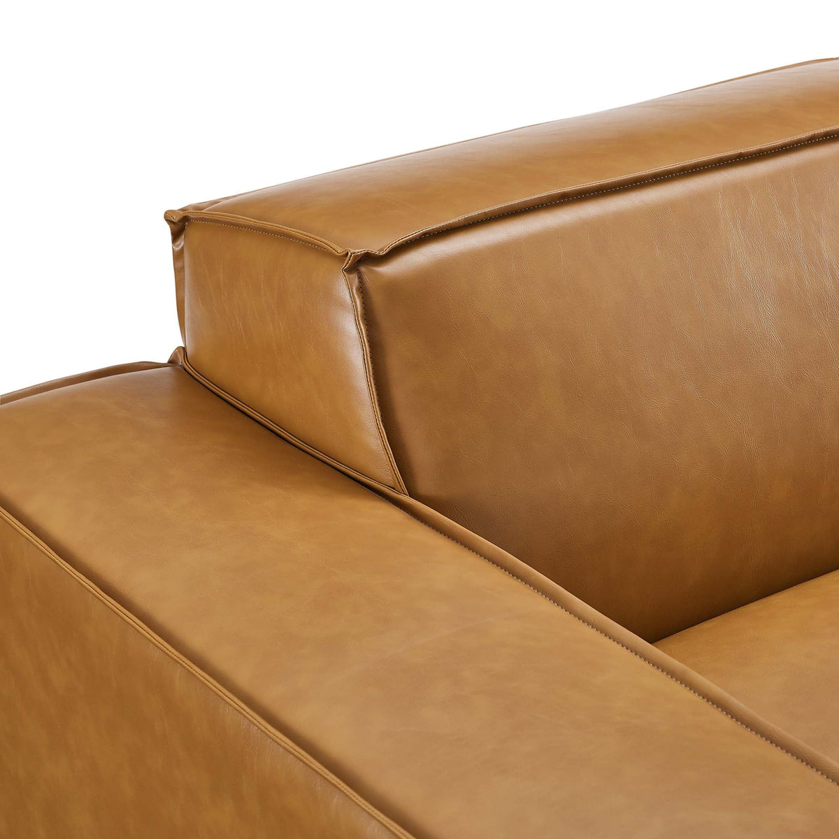 Restore 4-Piece Vegan Leather Sectional Sofa in Tan