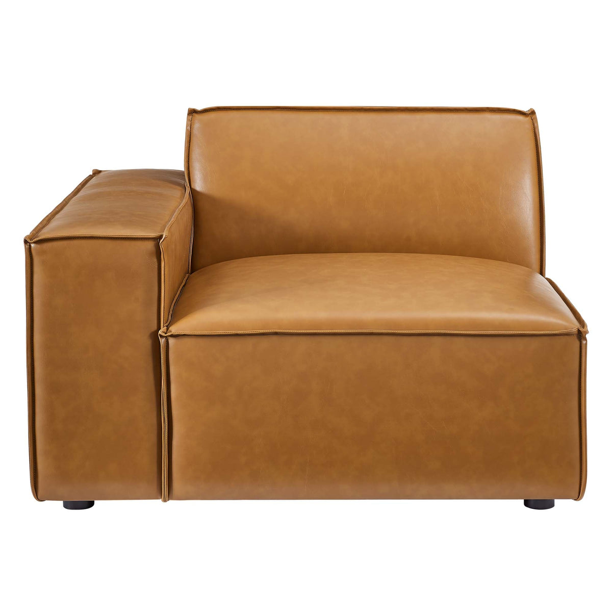 Restore 4-Piece Vegan Leather Sectional Sofa in Tan