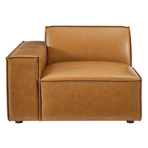 Restore 4-Piece Vegan Leather Sectional Sofa in Tan