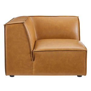 Restore 5-Piece Vegan Leather Sectional Sofa in Tan