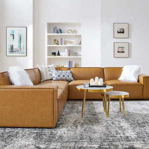 Restore 5-Piece Vegan Leather Sectional Sofa in Tan