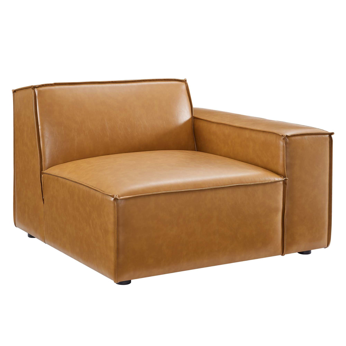 Restore 5-Piece Vegan Leather Sectional Sofa in Tan