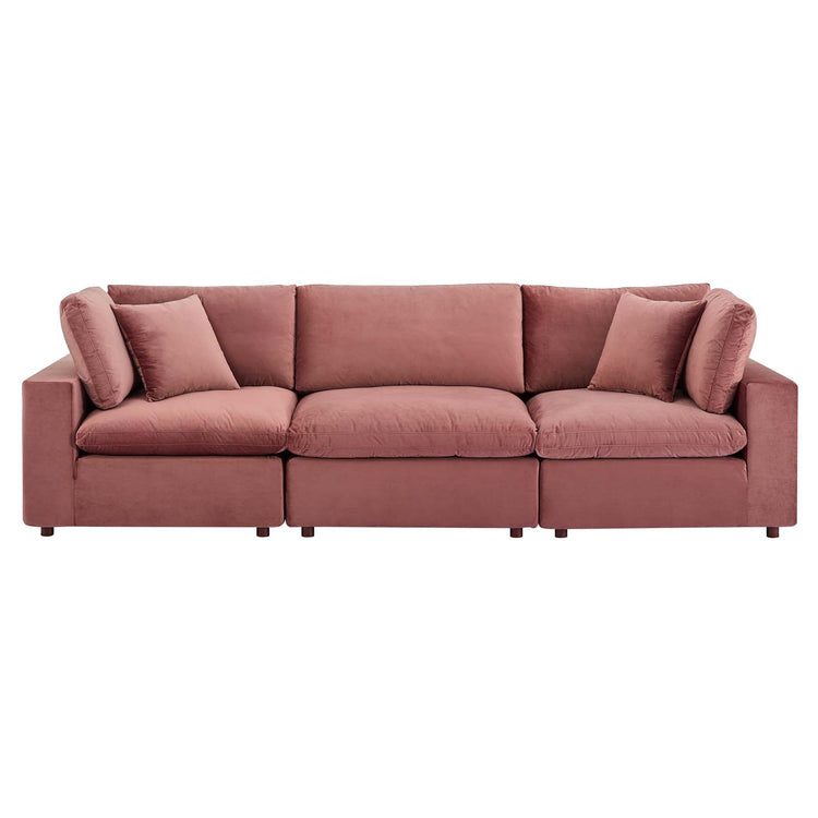 Lax Super Stuffed 3PC Velvet Sofa