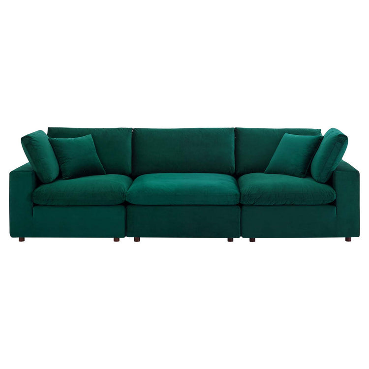 Lax Super Stuffed 3PC Velvet Sofa