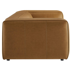 Auren Upholstered Vegan Leather Sofa in Camel