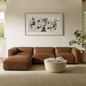 Auren 4-Piece Vegan Leather Modular Sofa Set in Coffee