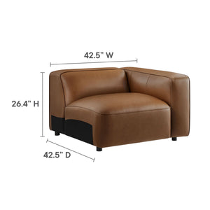 Auren 4-Piece Vegan Leather Modular Sofa Set in Coffee