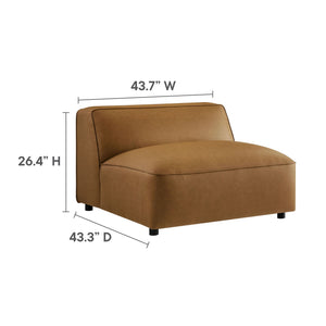 Auren 6-Piece Upholstered Vegan Leather Modular Sofa in Camel