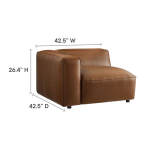 Auren 6-Piece Upholstered Vegan Leather Modular Sofa in Coffee