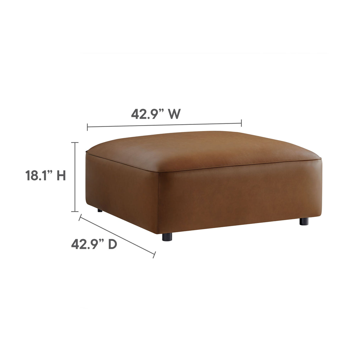 Auren 6-Piece Upholstered Vegan Leather Modular Sofa in Coffee