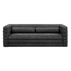 Relle Channel Tufted Boucle Upholstered Sofa in Charcoal