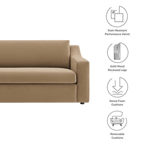 Liora Performance Velvet Sofa in Taupe