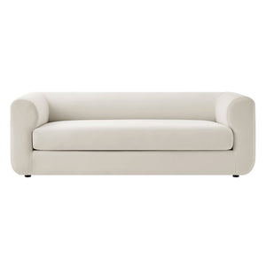 Leif 89" Performance Velvet Upholstered Sofa in Alabaster