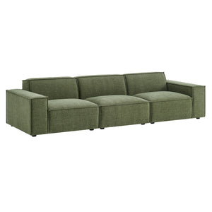 Restore 3-Piece Performance Fabric Upholstered Modular Sofa Set in Foliage