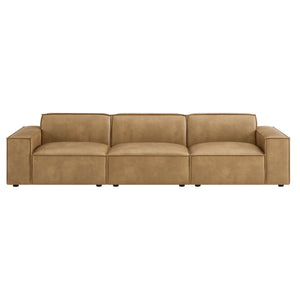 Restore 3-Piece Vegan Leather Modular Sofa Set in Toast