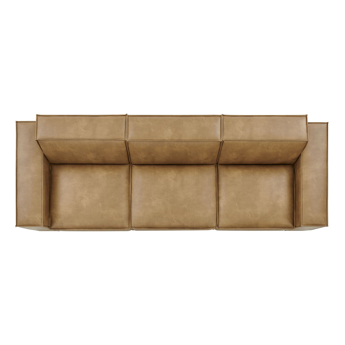 Restore 3-Piece Vegan Leather Modular Sofa Set in Toast