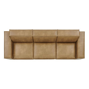 Restore 3-Piece Vegan Leather Modular Sofa Set in Toast