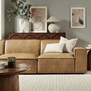 Restore 3-Piece Vegan Leather Modular Sofa Set in Toast